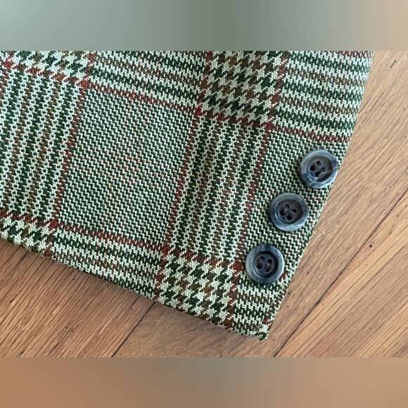 50s-60s Vintage Richman Brothers Green Plaid Sport Coat - Picture 4 of 7